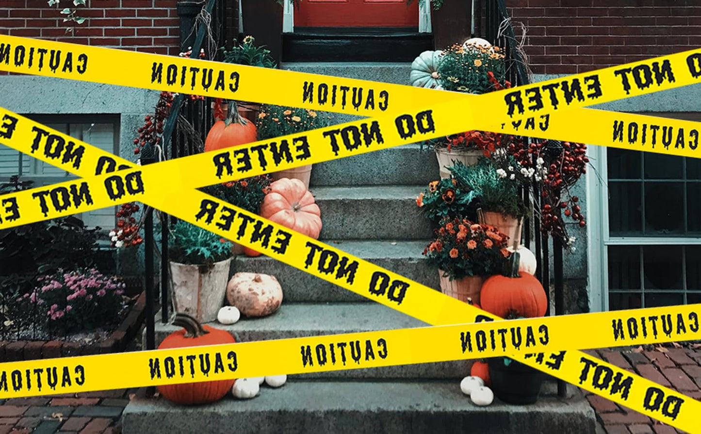 Halloween Caution Tape 1.9Inch X 82Feet Halloween Decorations Caution Tape Halloween Tape Halloween Fright Tape Scary Hazard Warning Tape for Halloween Party Decorations Indoor Outdoor (Do Not Enter)