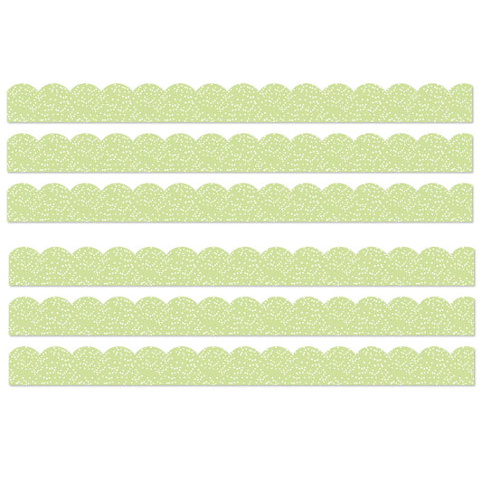 Crafty and Cool Light Green with Dots Scalloped Bulletin Board Borders, 39 Feet Per Pack, 6 Packs