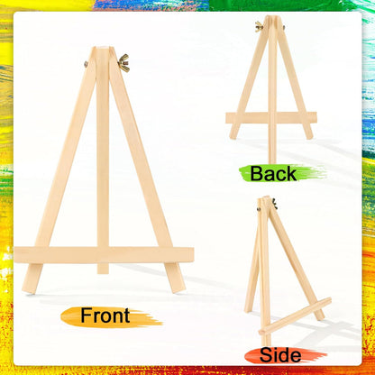 6 Pack 9 Inch Wood Easels, Easel Stand for Painting Canvases, Art, and Crafts., Tripod, Painting Party Easel, Kids Student Tabletop Easels for Painting, Portable Canvas Photo Picture Sign Holder