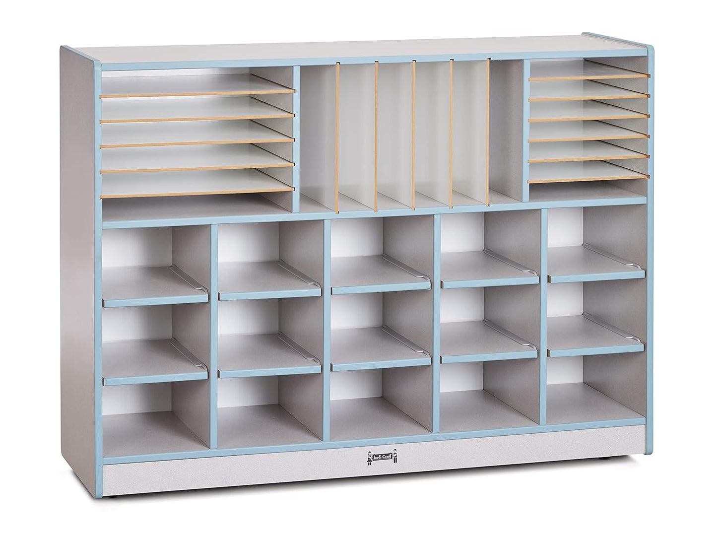 Rainbow Accents 0415JCWW131 Sectional Cubbie-Tray Mobile Unit - without Trays - Coastal Blue