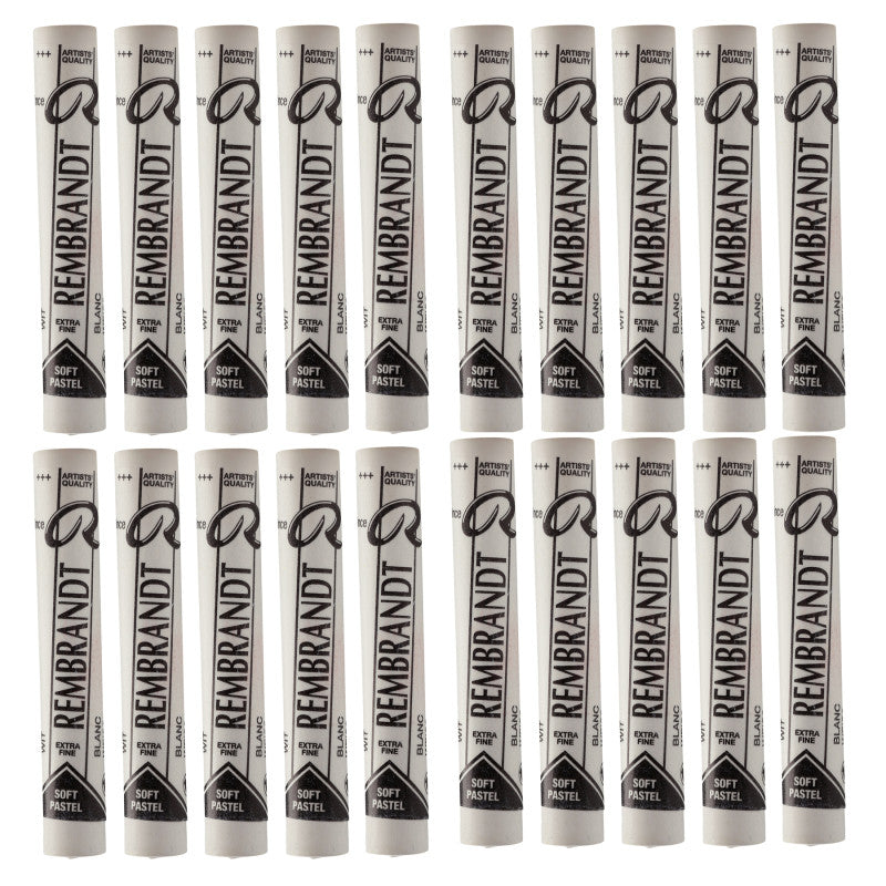 Soft Pastel Single Color Set, White (100.5), 5 Full Sticks Per Pack, 4 Packs