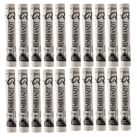 Soft Pastel Single Color Set, White (100.5), 5 Full Sticks Per Pack, 4 Packs