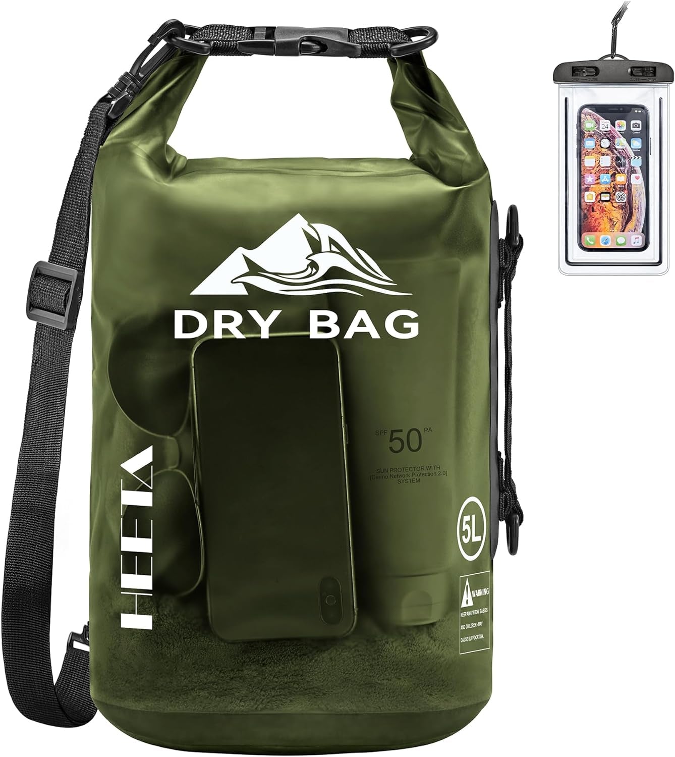 Waterproof Dry Bag for Women Men, 5L/10L/20L/30L/40L Roll Top Lightweight Dry Storage Bag Backpack with Phone Case for Travel, Swimming, Boating, Kayaking, Camping and Beach