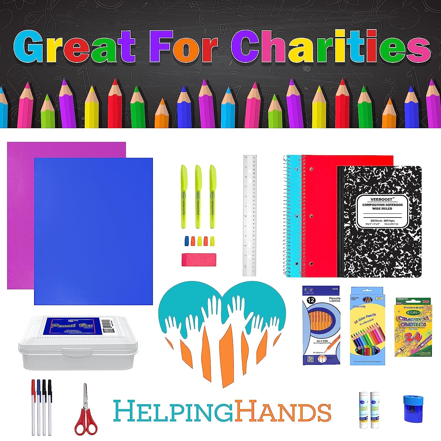 School Supplies for Kids, Back to School Supply Box, Supplies for Girls or Boys, Supplies Bundle Kit (1)