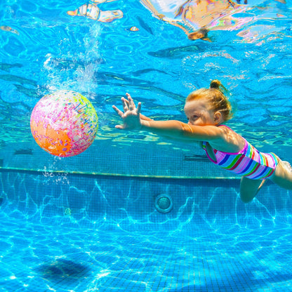Swimming Pool Diving Balls Underwater, Pools Toys Ball with Water Filling Adapter for under Water Passing, Dribbling, Diving and Pool Games for Teens, Adults (Water Color Style)