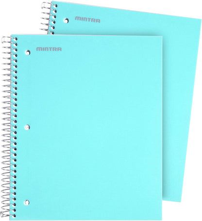 Office Durable Spiral Notebooks, 3 Subject (Ateal, Purple, White, College Ruled 3Pk)