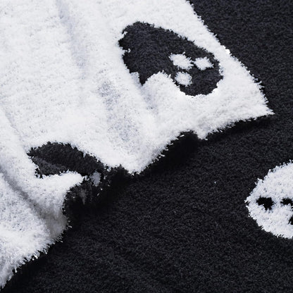 Halloween Decor Blanket Soft Blanket Cozy Blanket Kid Blanket for Bed Couch Sofa 50X60 Inch Black Ghost
