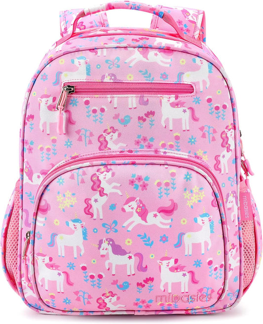 Girls Backpack for Elementary School, Backpack for Girls 5-8, Lightweight Kids Backpacks for Girls（Flower Unicorn）