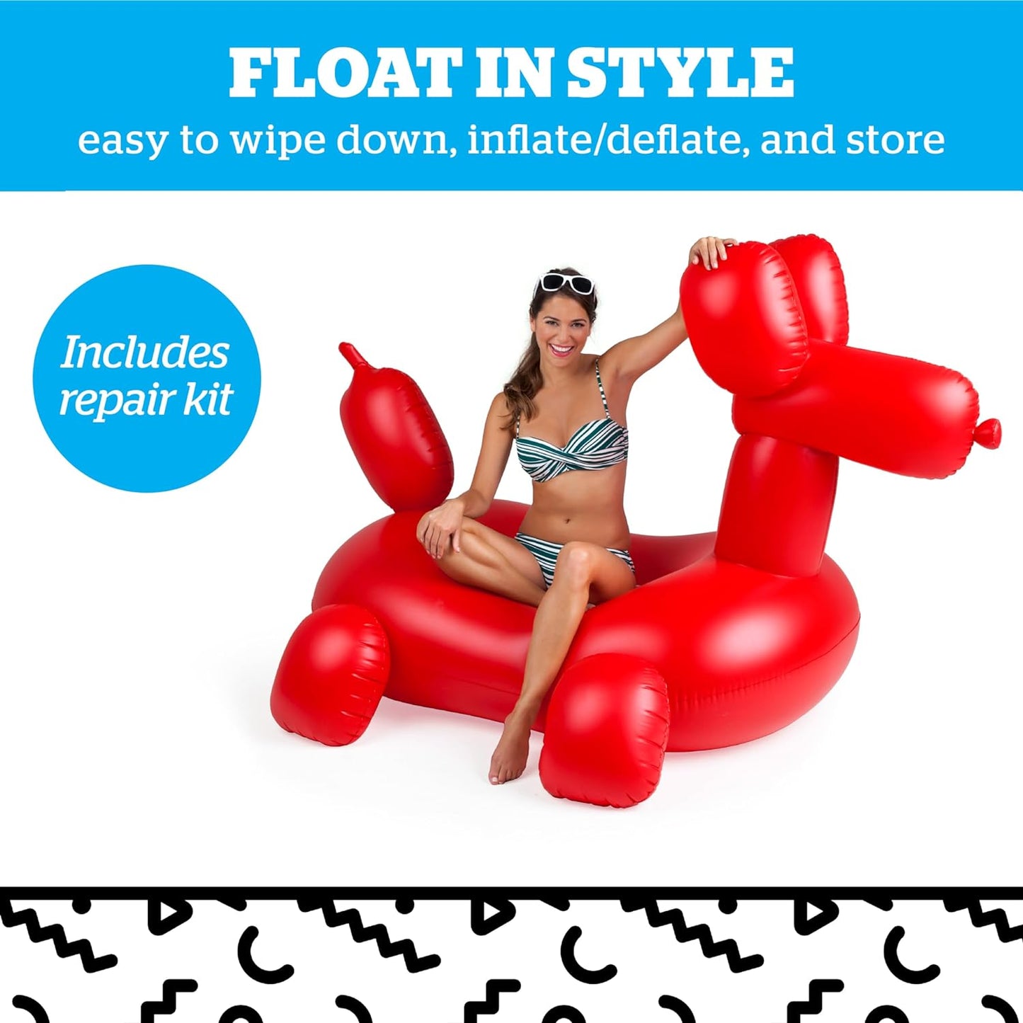 Inc. Giant Balloon Animal Pool Float, over 4' Wide, Fun Inflatable Floatie Tube, Blow up Swim Ring, Outdoor Summer Pool Party Water Toy