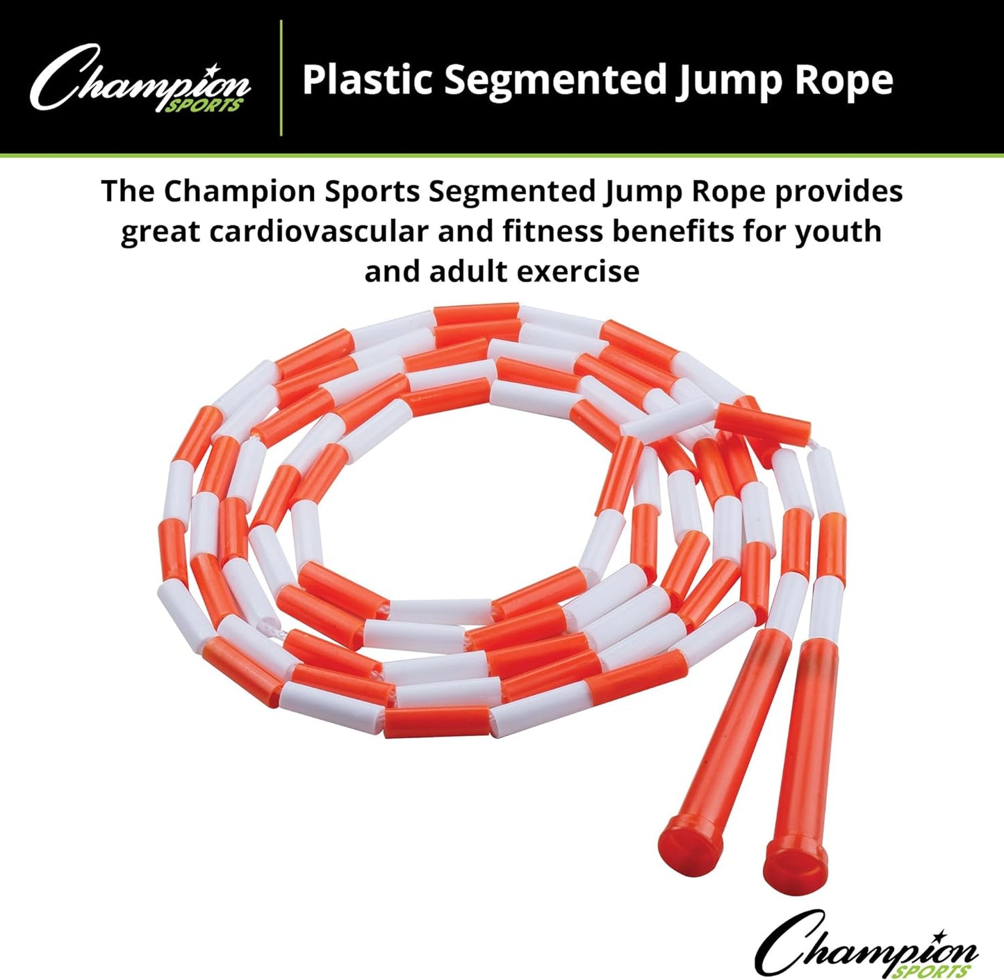 Classic Plastic Segmented Beaded Jump Ropes - Phys. Ed, Gym, Fitness and Recreational Use, in a Variety of Lengths for Kids to Adults