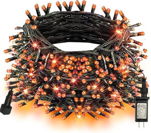 Halloween Lights, 200 LED 66FT Outdoor Halloween Lights Plug in with 8 Modes, Waterproof Halloween Lights Outdoor, Indoor Decorations for Party Yard Haunted House Decor, Orange