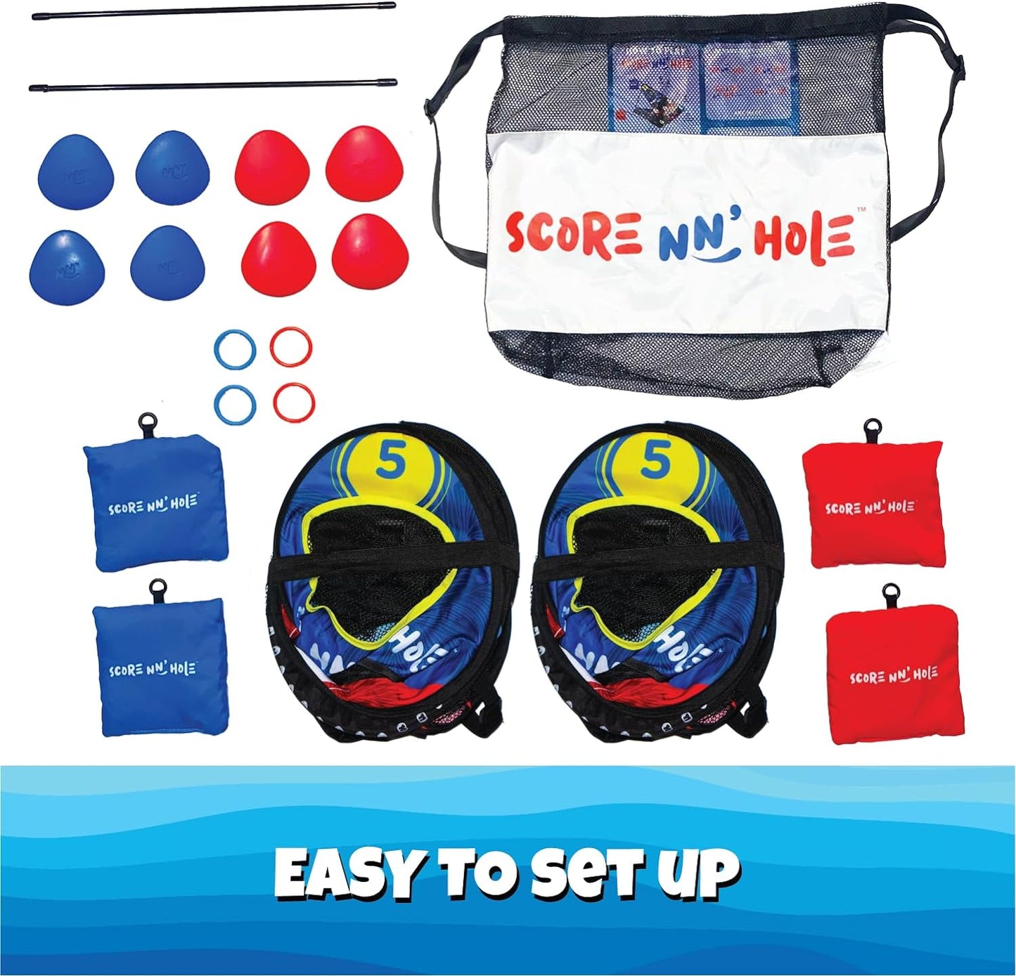 Fun Pool Game for All Ages | Well Made, Floats, Easy Setup | Stonne Skipping Meets Pool Cornhole | Pool Games for Adults and Family | Pool Toys |