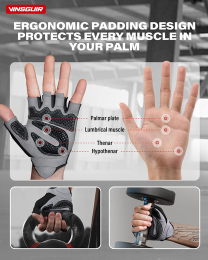 Workout Gloves for Men and Women, Weight Lifting Gloves with Excellent Grip, Lightweight Gym Gloves for Weightlifting, Cycling, Exercise, Training, Pull Ups, Fitness, Climbing and Rowing
