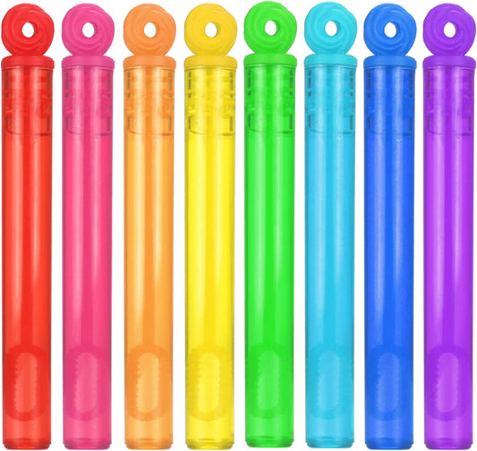 32-Piece 8 Colors Mini Bubble Wands Assortment Party Favors Toys for Kids Child, Christmas Celebration,Thanksgiving New Year, Themed Birthday,Wedding, Bath Time,Summer Outdoor Gifts for Girls Boys