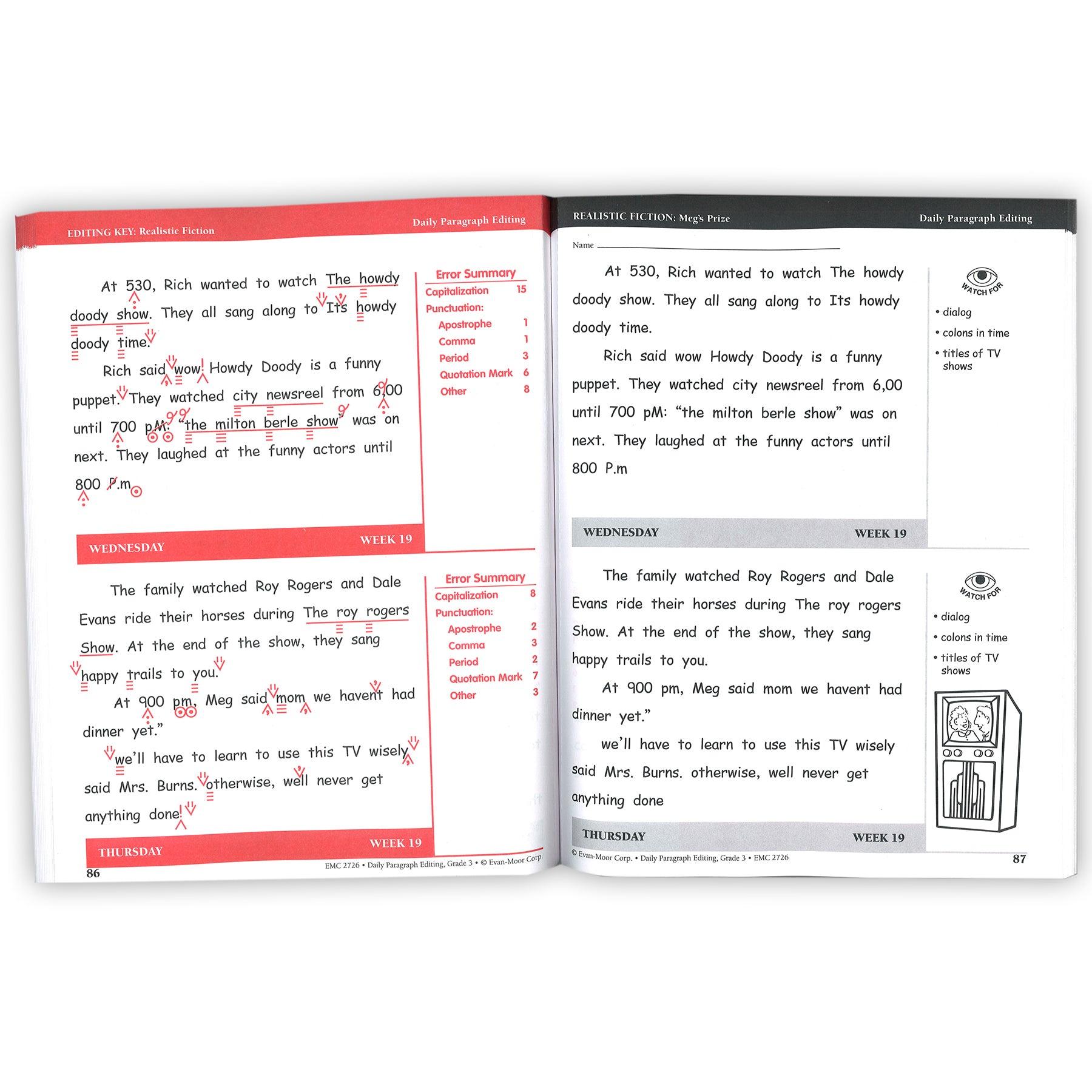 Daily Paragraph Editing Book, Grade 3 - Loomini