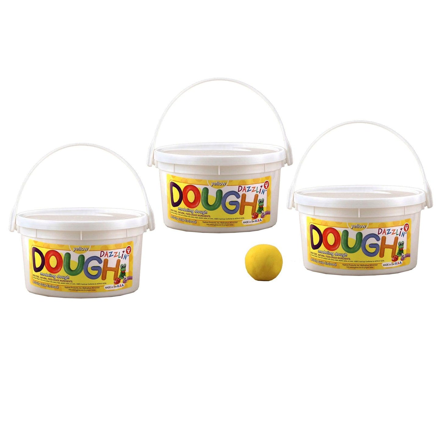 Dazzlin' Dough, Yellow, 3 lb. Tub, Pack of 3 - Loomini