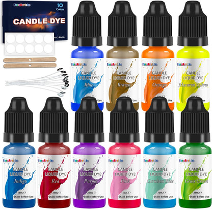 Candle Dye - 18 Colors Liquid Oil-Based Dye for Candle Wax, Vivid Candle Color for DIY Candle Making, Highly Concentrate Natural Candle Color