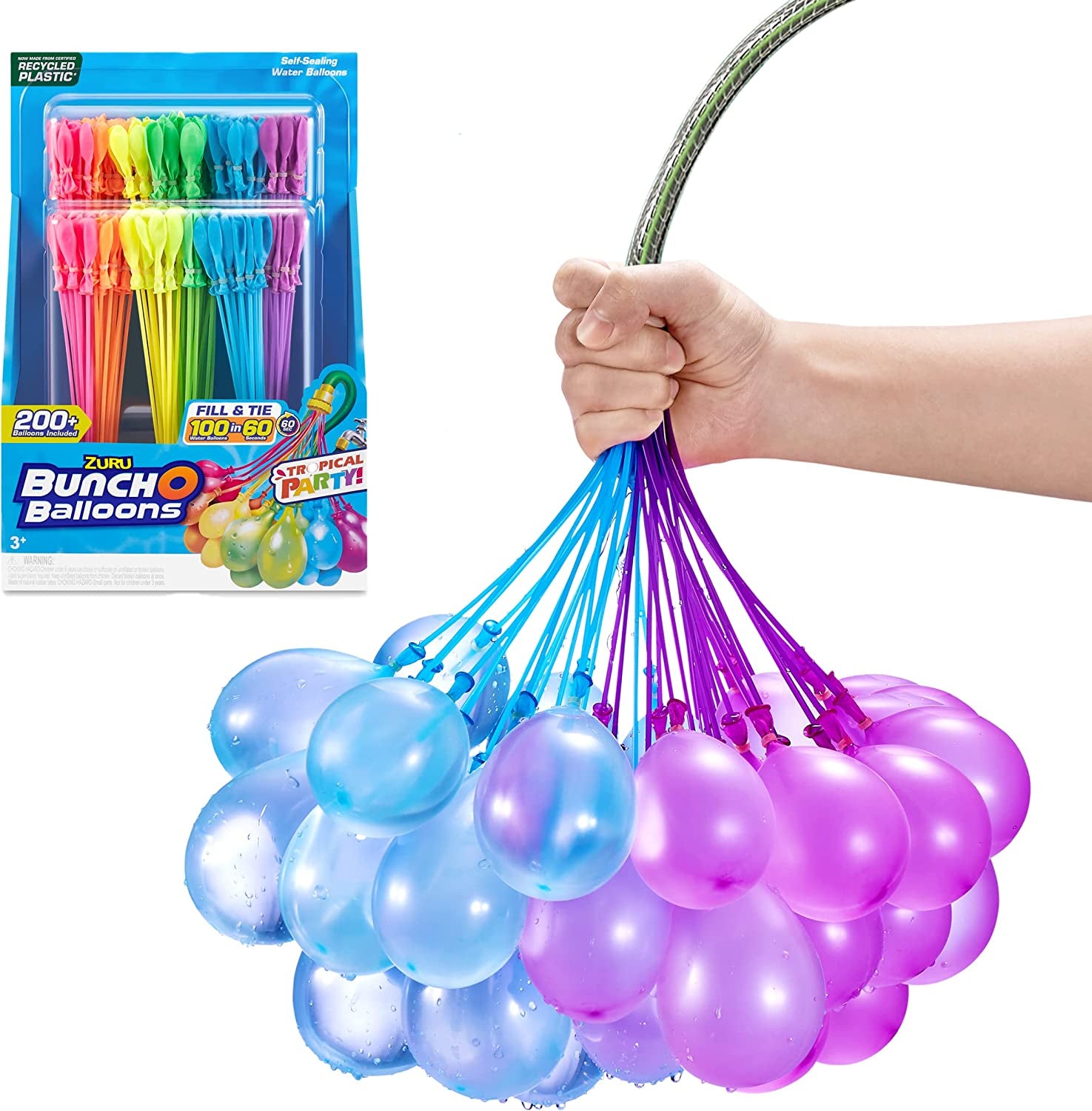 Tropical Party (6 Pack) by , 200+ Rapid-Filling Self-Sealing Tropical Colored Water Balloons for Outdoor Family, Friends, Children Summer Fun (6 Pack)