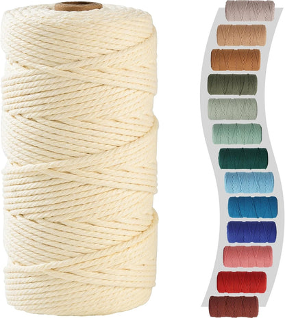 Sage Macrame Cord 3Mm X 220Yards, Colored Cotton Cord, Macrame Rope Macrame Yarn, Colorful Cotton Craft Cord for Macrame Plant Hangers, Macrame Wall Hanging, DIY Crafts