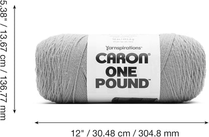 One Pound White Yarn - 2 Pack of 454G/16Oz - Acrylic - 4 Medium (Worsted) - 812 Yards - Knitting/Crochet