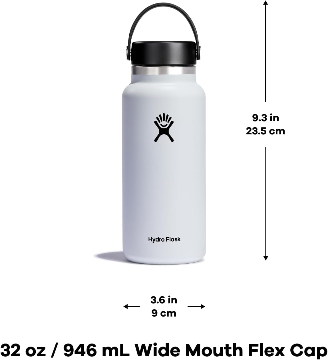 Wide Mouth Vacuum Insulated Stainless Steel Water Bottle with Leakproof Closeable Lid for Cold Water Drinks, Sports, Travel, Car and School