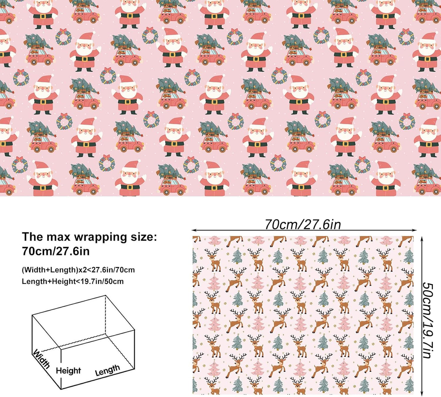 Woodland Wrapping Paper 4 Forest Style Gift Wrap Paper Bulk Mushroom Woodland Animals Folded Flat for Christmas Holiday Party Celebration - 20 X 28Inches per Sheet(8 Pack)