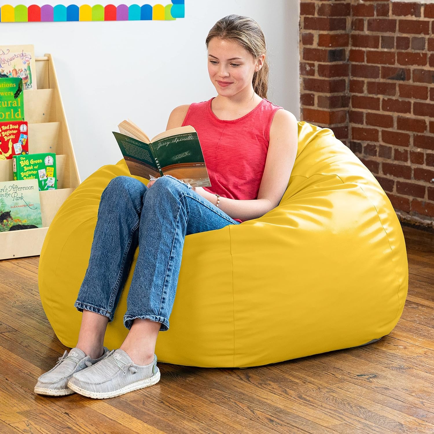 Gumdrop Jr. Kids Bean Bag for Early Childhood & Educational Environments, Premium Vinyl - Turquoise