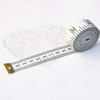 Soft Tape Measure Double Scale Body Sewing Flexible Ruler for Weight Loss Medical Body Measurement Sewing Tailor Craft Vinyl Ruler, Has Centimetre Scale on Reverse Side 60-Inch（White）