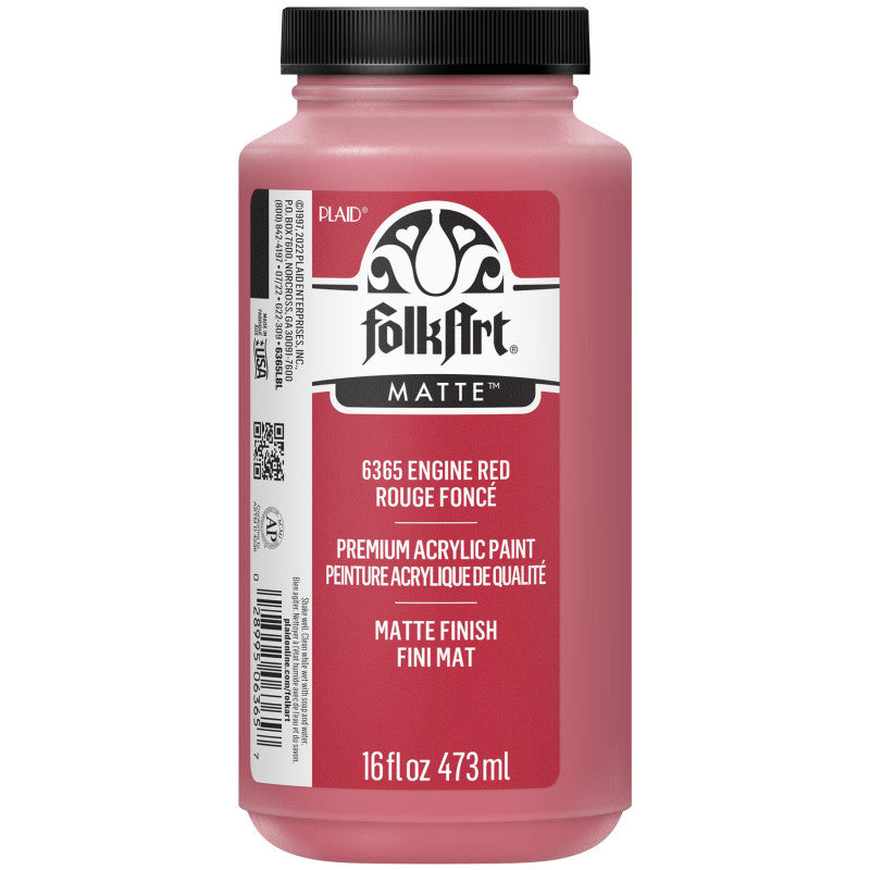 Acrylic Paint Matte, 16oz., Engine Red