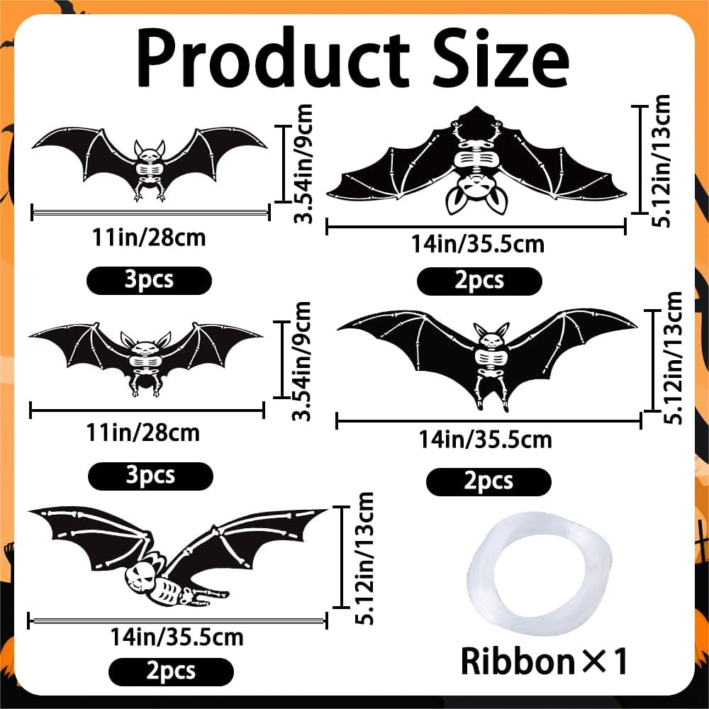 12PCS Halloween Hanging Bats