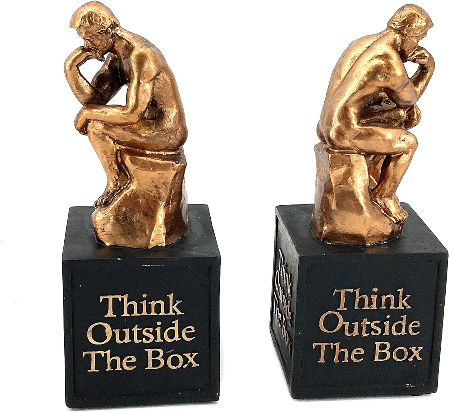  Rodin'S Thinker Bookends Vintage Cool Creative Idea outside the Box Cute Modern Abstract Sculpture Unique Book Ends Holder Stopper Library Shelves Aesthetic Boho Home Decor Accents