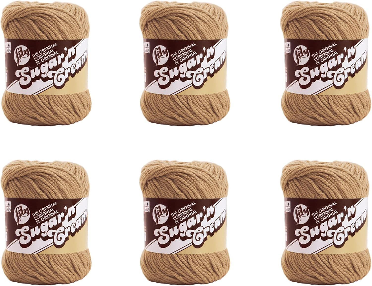 Sugar 'N Cream the Original Solid Yarn, 2.5Oz, Medium 4 Gauge, 100% Cotton - Ecru - Machine Wash & Dry