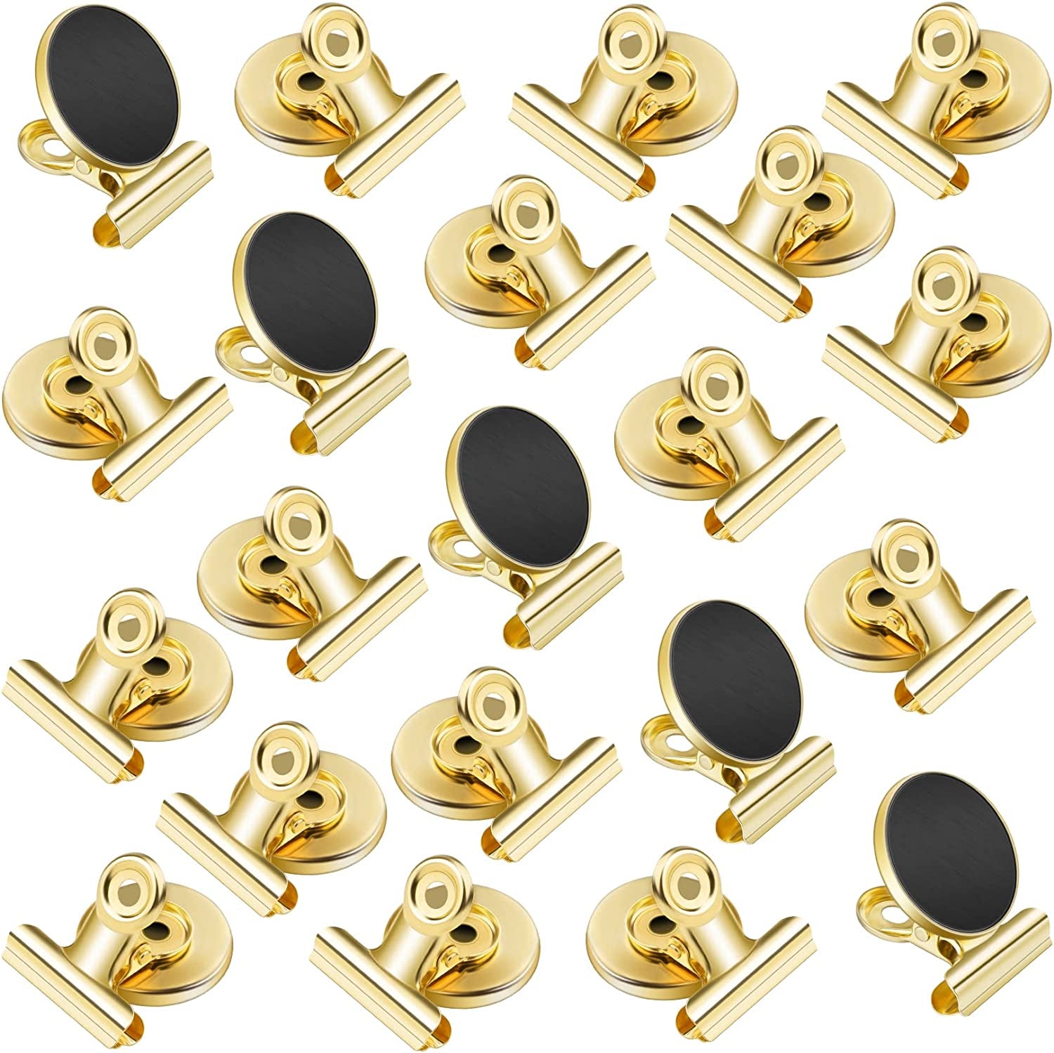 20Pack Fridge Magnets Refrigerator Magnets, Magnetic Clips Heavy Duty, Detailed Locker List Display Paper Fasteners on Home& Office& Teaching (Gold)