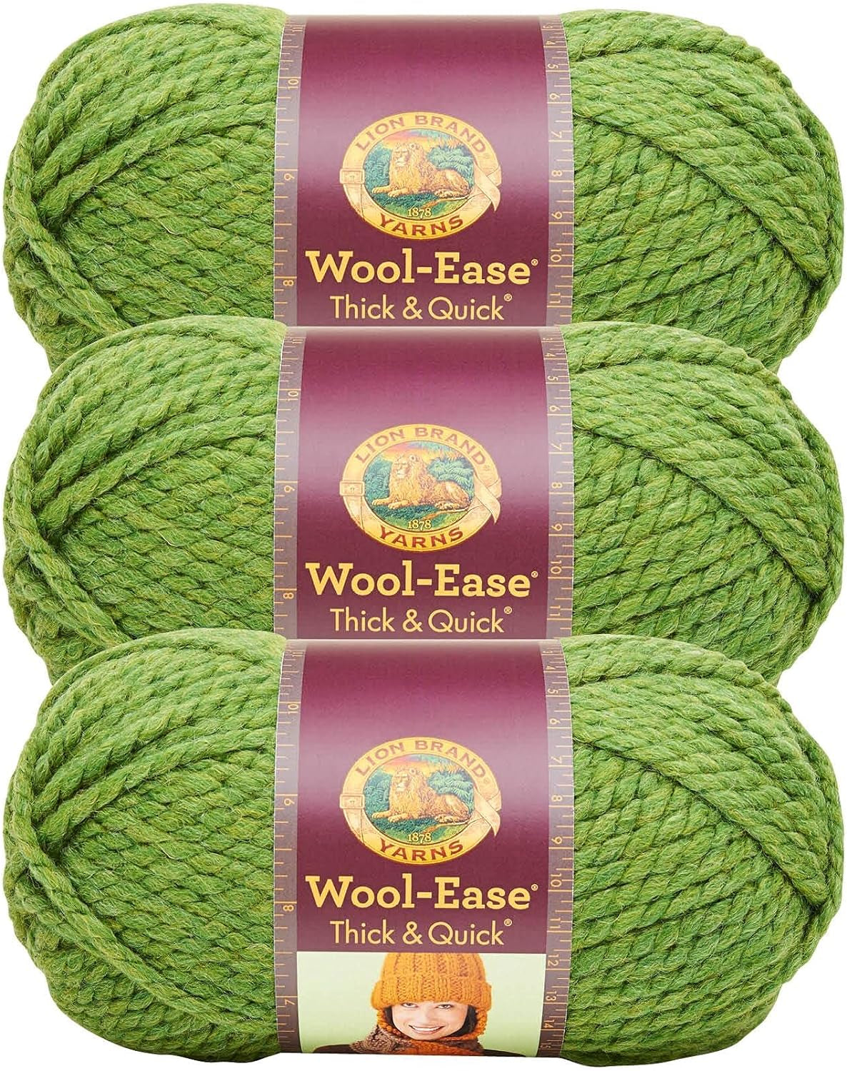 Wool-Ease Thick & Quick Yarn, Soft and Bulky Yarn for Knitting, Crocheting, and Crafting, 1 Skein, Fossil