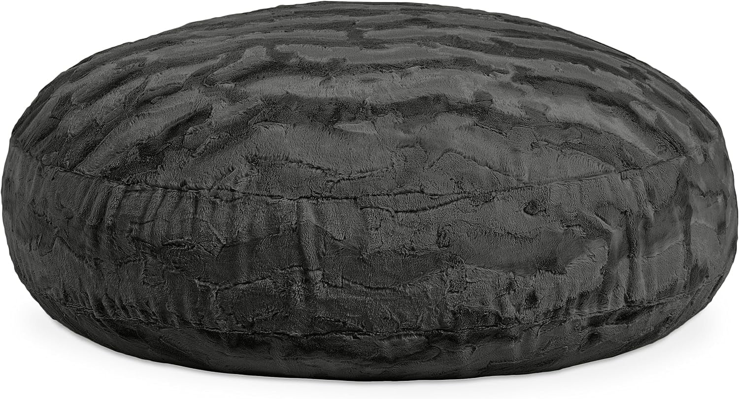 Cocoon 4 Foot Bean Bag Chair - Faux Fur, Black