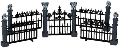 Lemax Miniature  Halloween Gargoyle Fence (Set of 5)