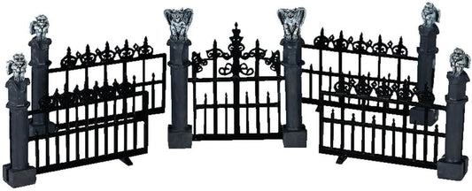 Lemax Miniature  Halloween Gargoyle Fence (Set of 5)