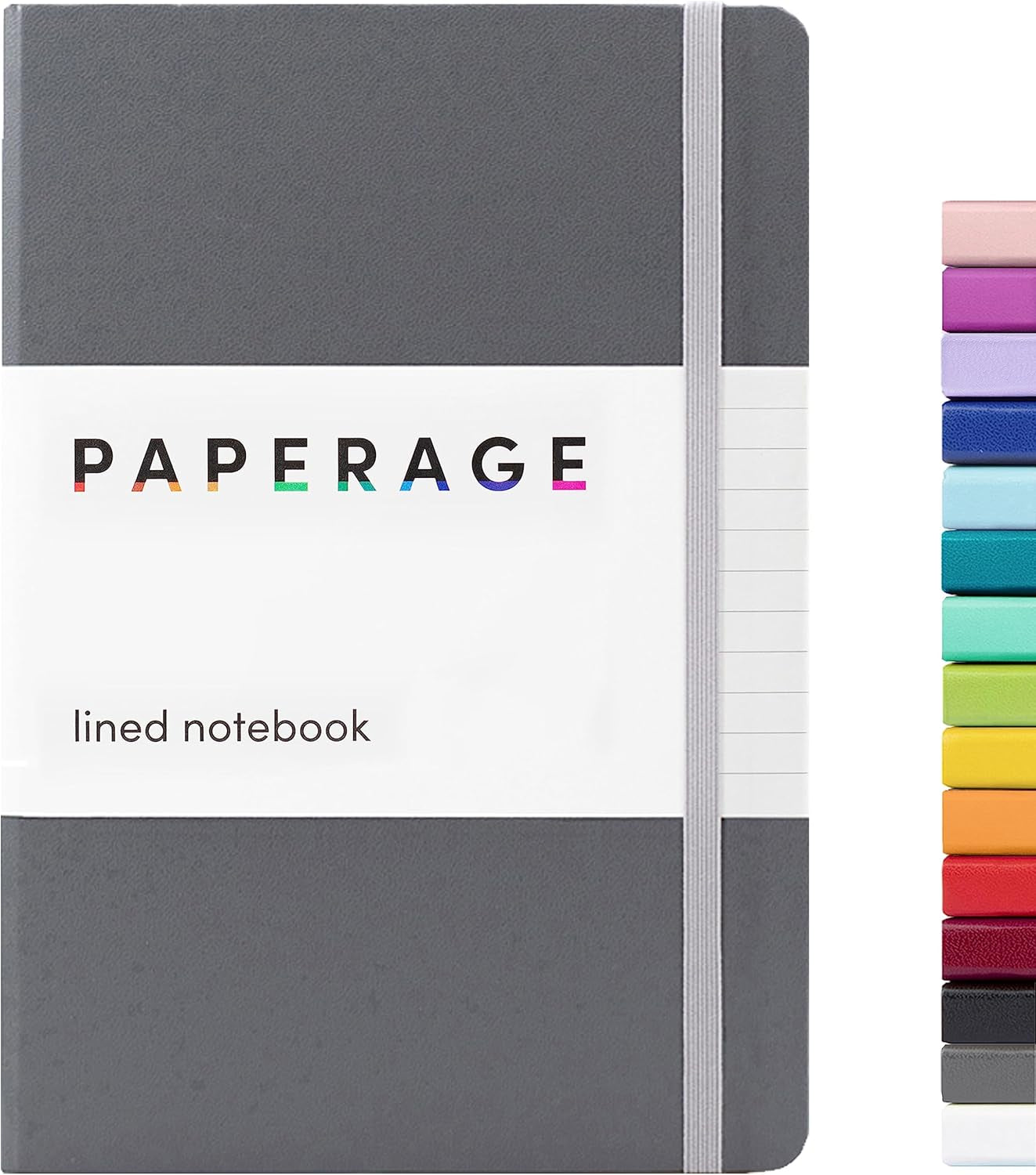 Lined Journal Notebook, (Dark Grey), 160 Pages, Medium 5.7 Inches X 8 Inches - 100 GSM Thick Paper, Hardcover