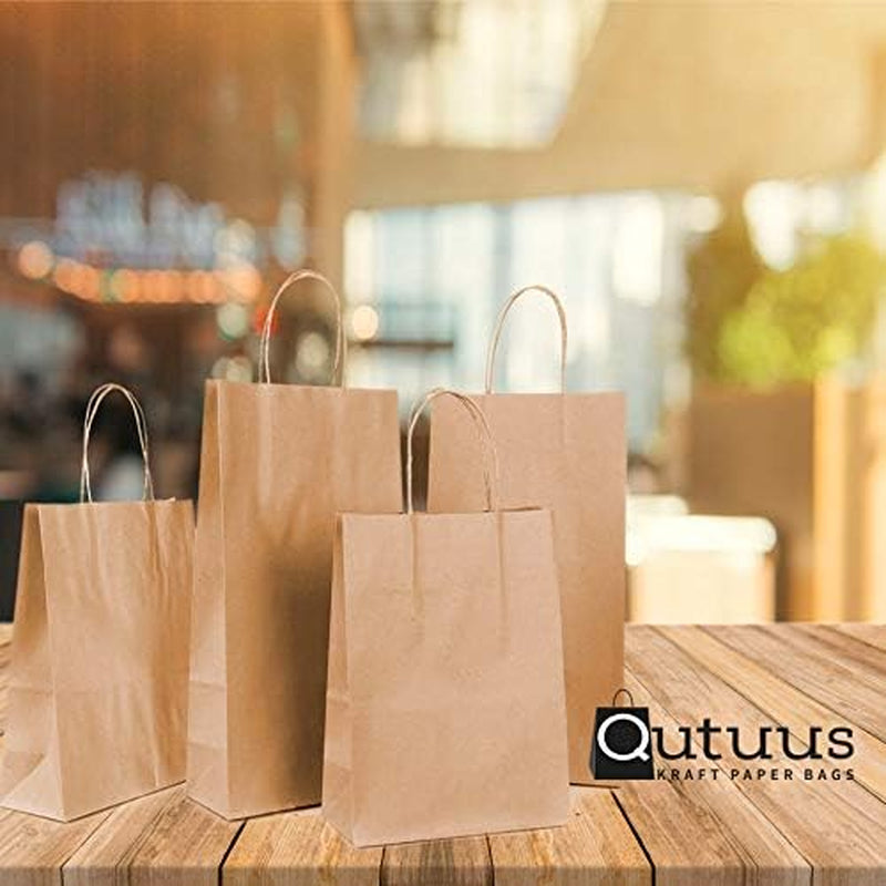 White Paper Bags 10X5X13 100Pcs Shopping Bags, Kraft Paper Gift Bags Bulk, White Kraft Bags, Recyclable Paper Bags, Retail Bags, White Gift Bags with Handles Bulk