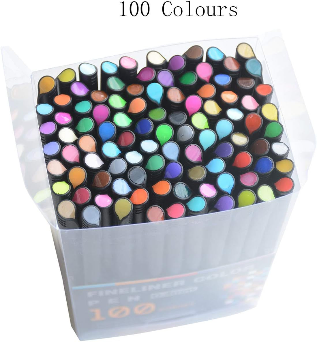 100 Pcs 100 Colors Fine Point Line Drawing Pens, 0.4Mm of Pen Point for Painting, School and Office Supplies (100 Colors)