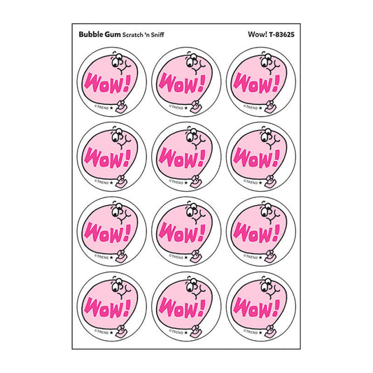 Wow!/Bubble Gum Scented Stickers, Pack of 24