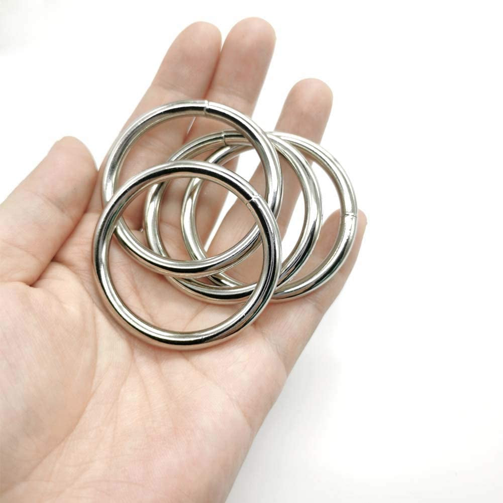 Metal Rings for Macrame Metal Rings for Crafts 2 Inch for Macrame Plant Hangers Dog Collars 10 Pack 5Mm Thick Welded Heavy Duty Metal O Rings 2 in Buckle for Macrame Ring 50Mm O Rings Metal