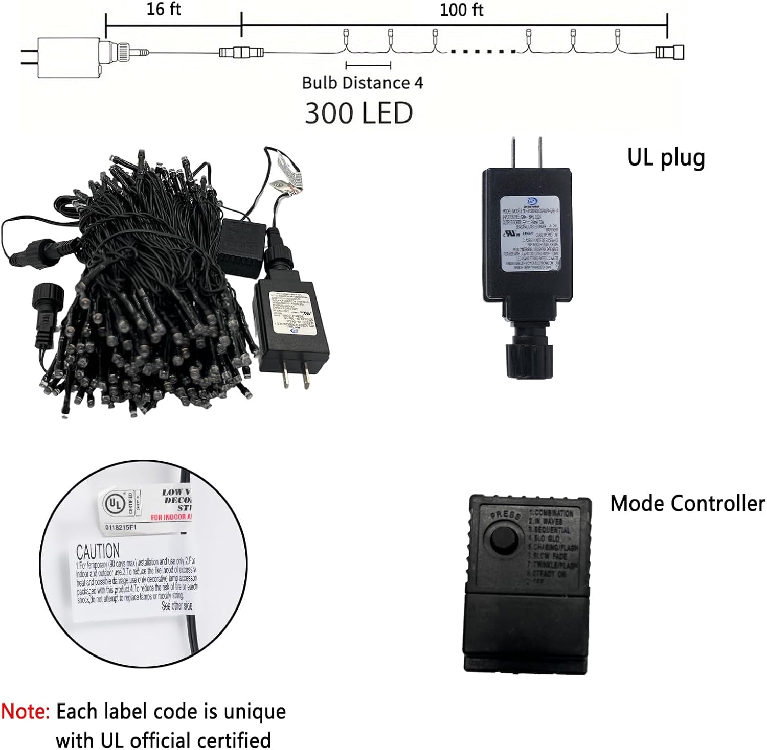 Green Christmas Lights, 100FT 300LED Green String Lights Outdoor Indoor, 8 Modes Connectable Lights for Christmas Halloween St. Patrick'S Day Decorations, Fairy Lights for Yard Tree Decor