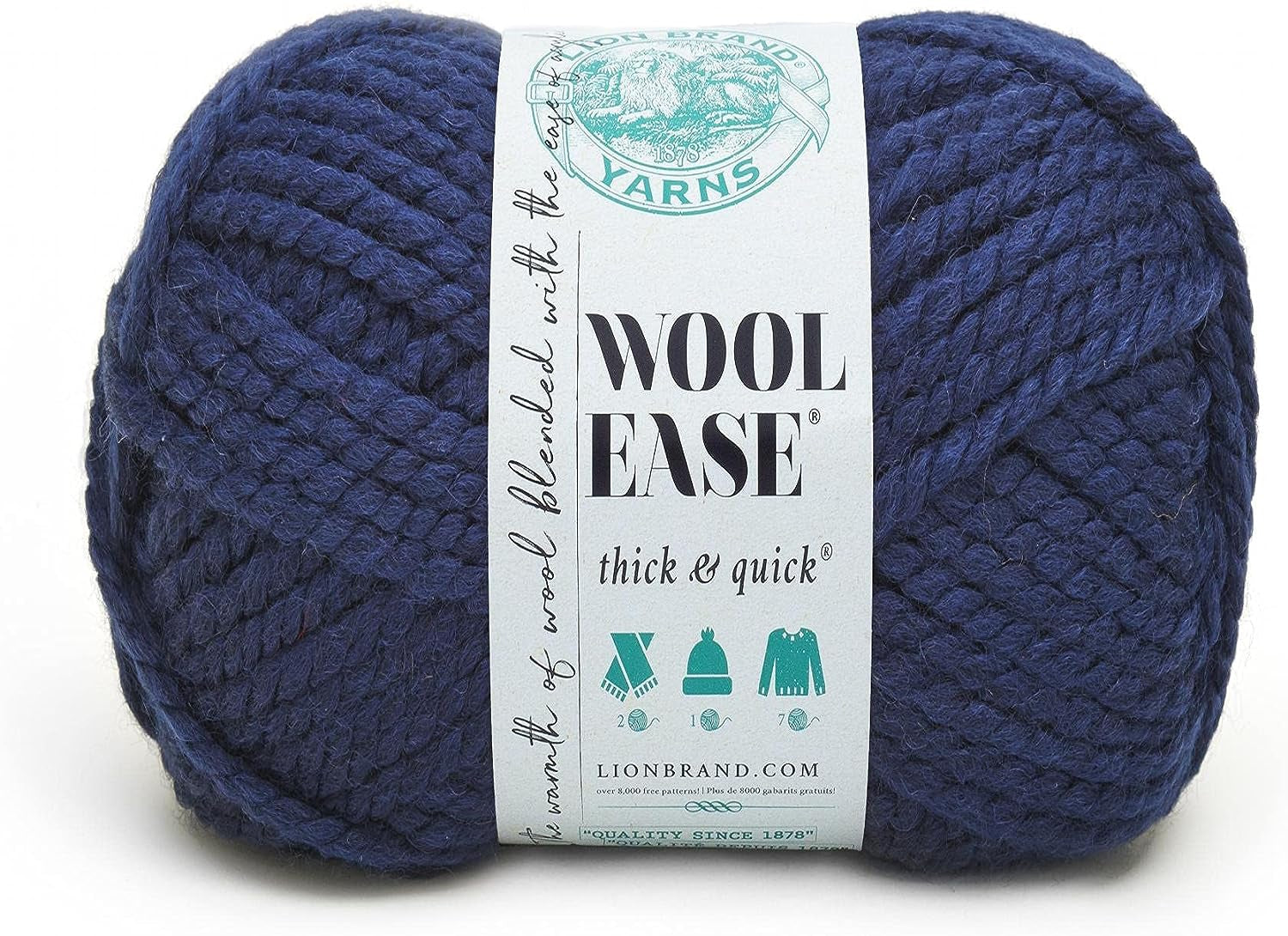 Wool-Ease Thick & Quick Yarn, Soft and Bulky Yarn for Knitting, Crocheting, and Crafting, 1 Skein, Fossil