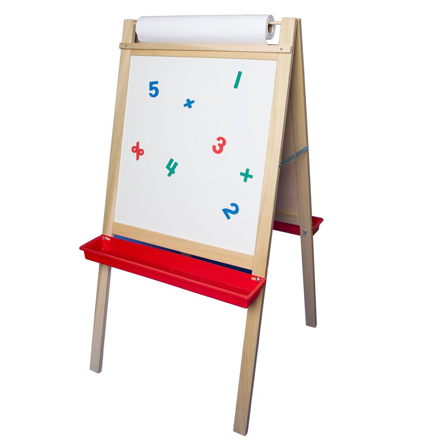 Deluxe Magnetic Paper Roll Easel, Green Chalkboard/White Dry Erase, 48"H x 24"W - Loomini