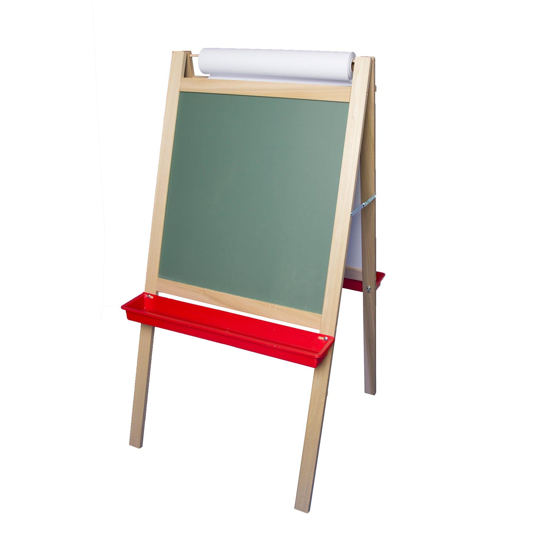 Deluxe Magnetic Paper Roll Easel, Green Chalkboard/White Dry Erase, 48"H x 24"W - Loomini