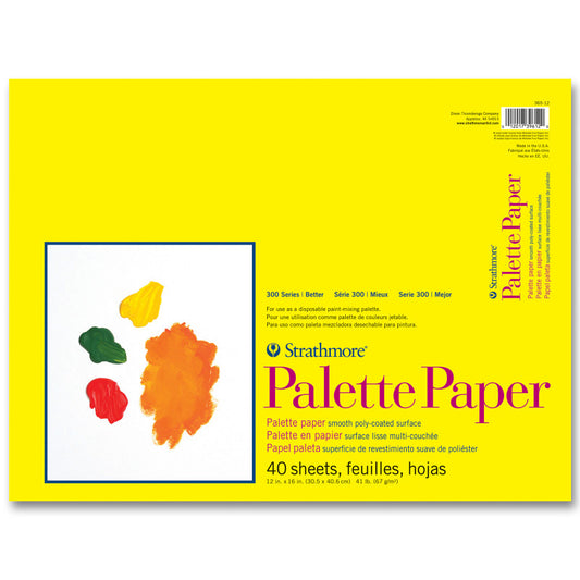 300 Series Palette Paper Pad, Tape Binding, 40 Sheet, 12x16 inch, 1 Count