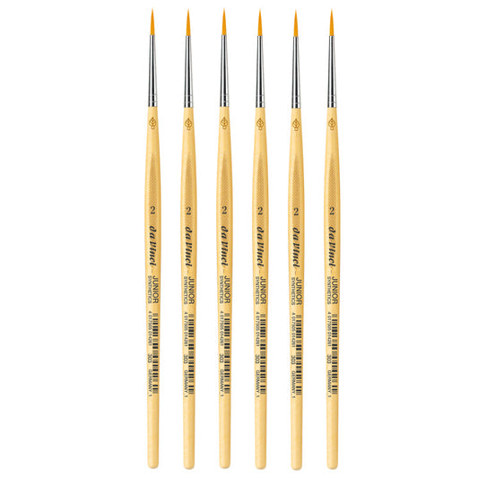 JUNIOR Synthetics Student Brush, Synthetic, Tempera, Round, Series 303, Size 2, Pack of 6