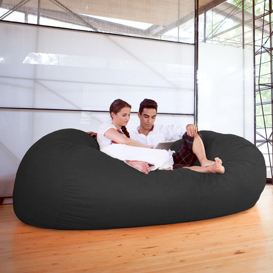 7 Foot Giant Bean Bag Sofa, Black