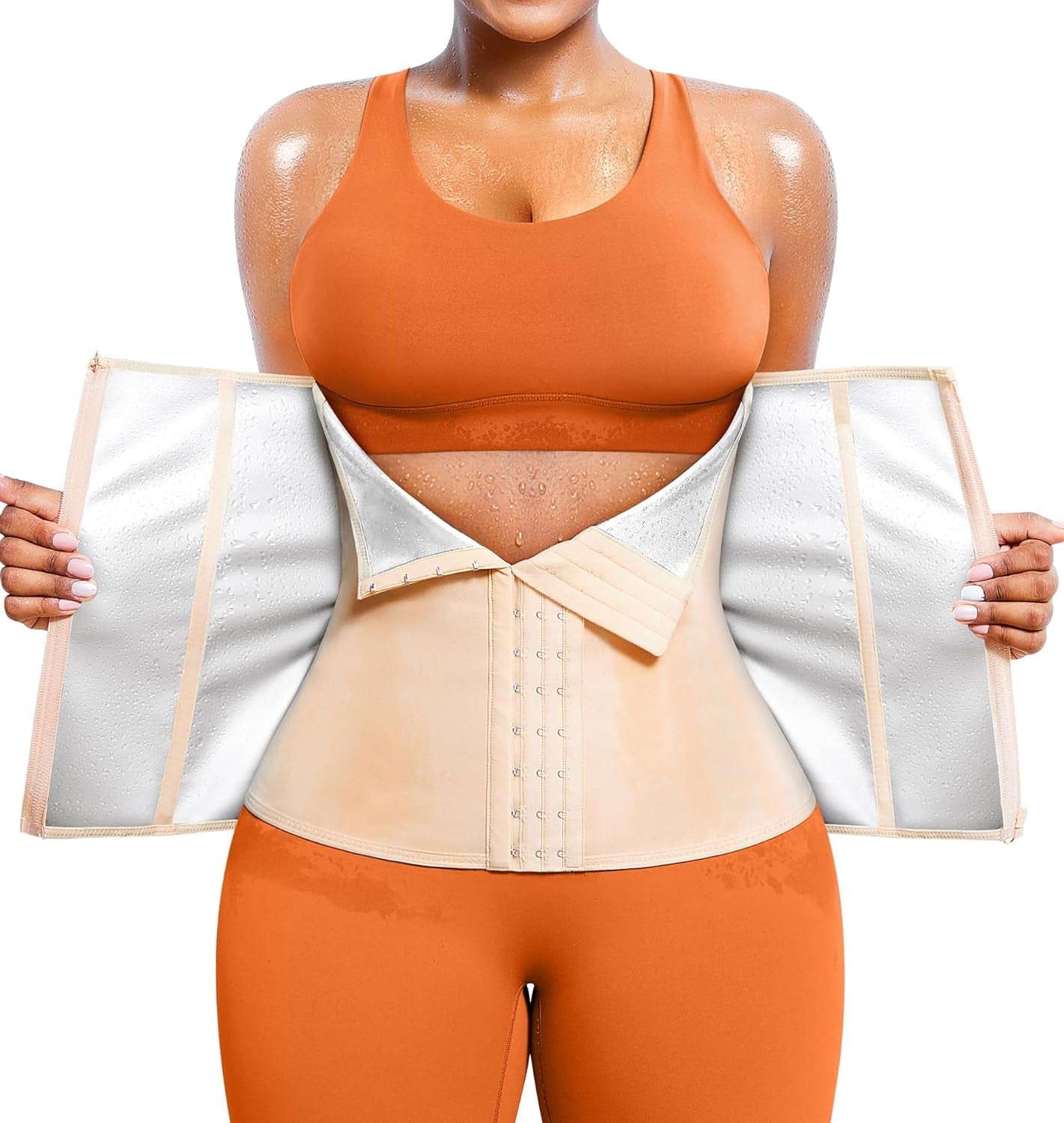 Women Waist Trainer Trimmer Corset Weight Loss Tummy Wrap Workout Belt Sweat Belly Band Sports Girdle Sauna Suit